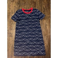 Tory Burch Women's Michaela Chain- Print Dress Medium Blue