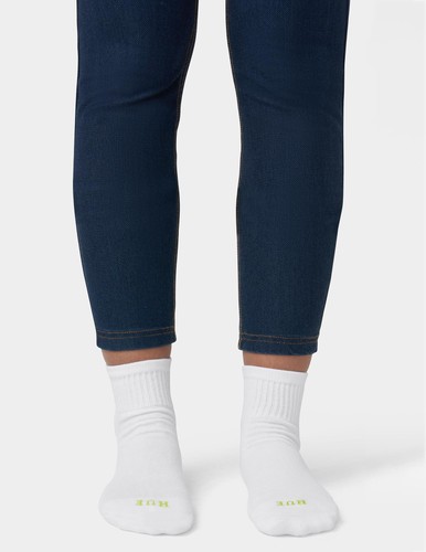 HUE Women's Mini Crew Sock 6 Pair Pack One Size White - 6 Pair Pack - Picture 3 of 7