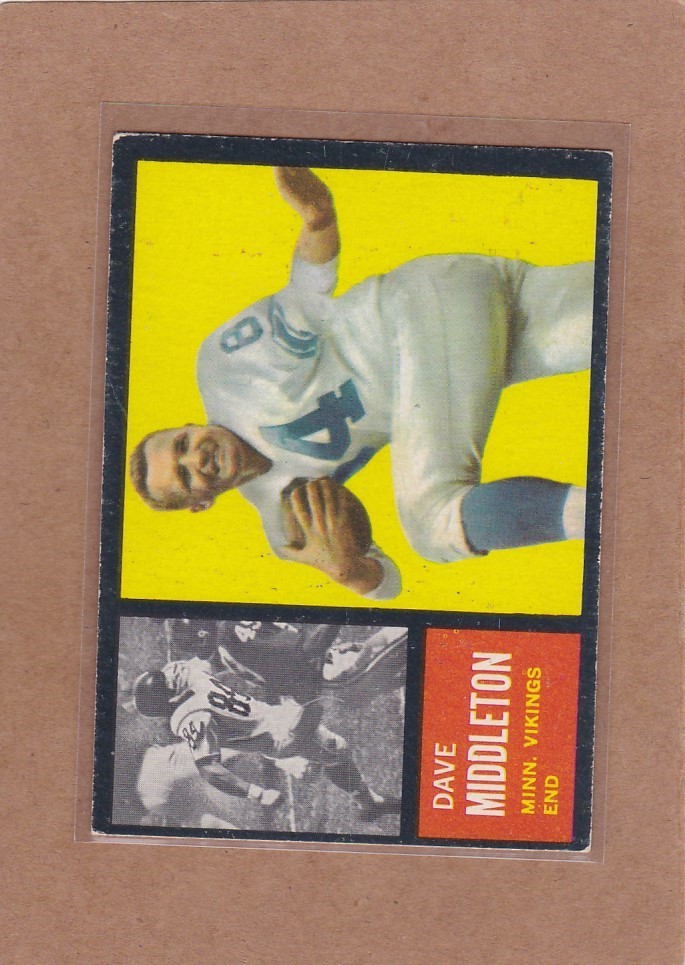 1962 TOPPS FOOTBALL DAVE MIDDLETON #95 VIKINGS VGEX/EX *A38917
