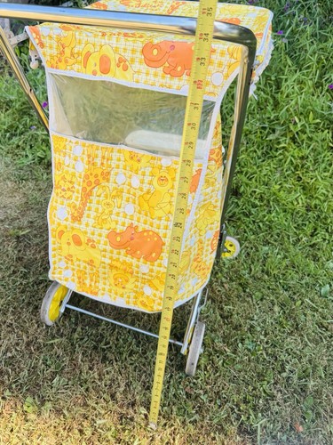 Vintage Welsh Foldable Cushioned Stroller Fringe Canopy Hood Basket Animals - Picture 16 of 24