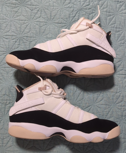 Nike Air Jordan 6 Anillos Hombre Talla 9 Blanco Negro Piedra Fósil 322992-112 - Imagen 11 de 16