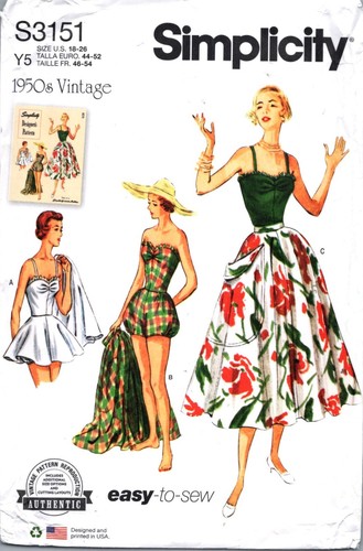 Simplicity 3151 Vintage Retro 1950s Bathing Suit Sewing Pattern Reissue of 8271 - Picture 5 of 6