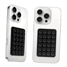 2Pack Silicone Suction Phone Case Mount, Suction Cup with 24Suction Black