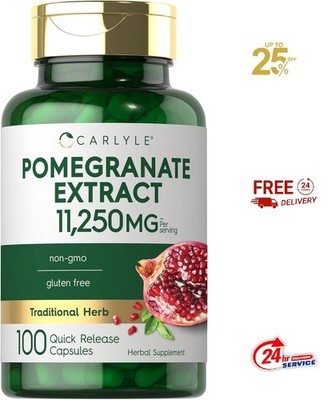 Pomegranate Extract Capsules | 11,250 mg | 100 Count | Non-GMO | by Carlyle