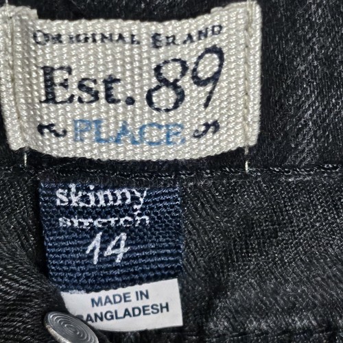 Lot of 2 Girls The Childrens Place Skinny Stretch Denim Jeans Black and Blue 14 - Picture 6 of 15