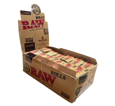 RAW 18311 Classic Slim-Box mit 24 Rolls a 5 m, Papier, gelb, M