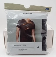Men's 4pk V-Neck T-Shirt - Goodfellow & Co NEW