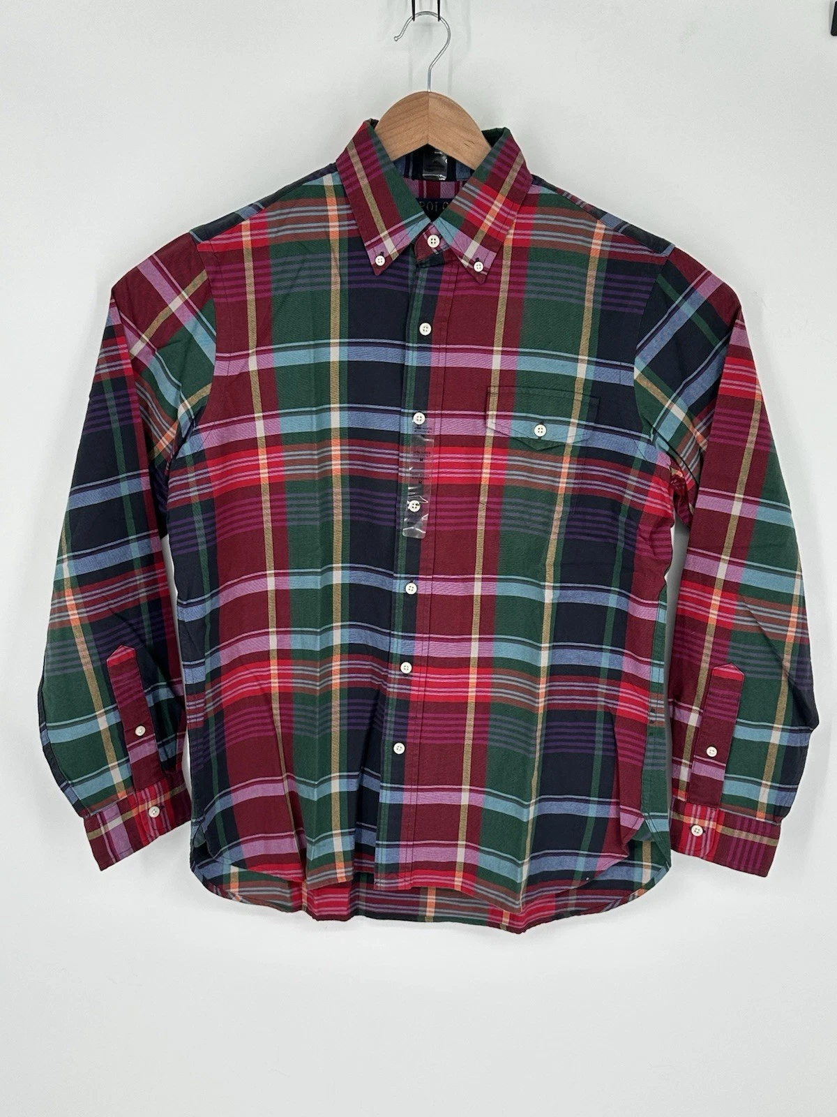 Polo Ralph Lauren Mens Sz M Classic Fit Plaid Multicolor Long Sleeve Shirt W8