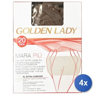 4x Golden Lady Collant Extralarge Mara 20 Den Castoro