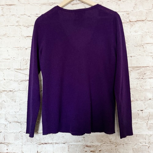 Ann Taylor Womens V Neck Cashmere Sweater Size M Purple Lightweight - Picture 4 of 4