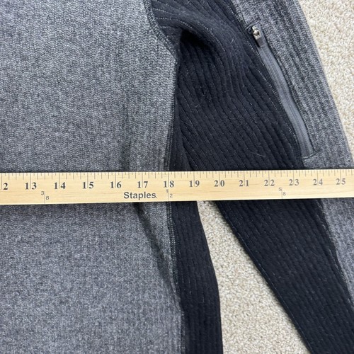 Maglione pullover Royal Robbins uomo L grigio nero quarto zip misto lana - Foto 2 di 7