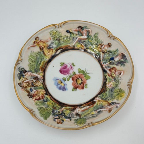19th Century Antique Capodimonte Demitasse Cup & Saucer Hand painted High Relief - Picture 3 of 14
