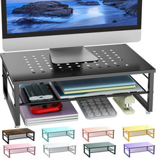 Desk Organizers and Accessories, 2-Tier Metal Monitor Stand Riser, Desk Organize