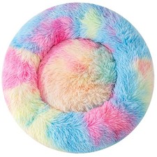 Cozy Cat Bed Dog Bed Pet Sofa Fluffy Round Donut Non Slip Calming Bed for Indoor