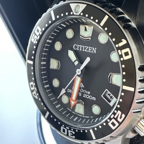 Citizen Women's Sea Date Eco-Drive Black Polyurethane Watch 37 MM EO2020-08E - Picture 1 of 24