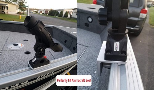 BroCraft Alumacraft Supporto per canna da barca / Staffa AlumaTrac due lati  - Foto 7 di 7