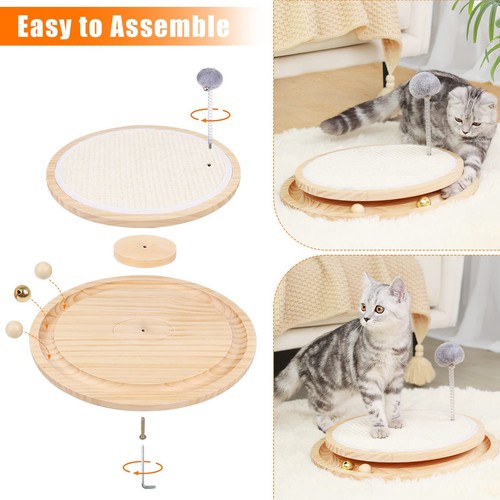 Cat Scratcher, Cat Natural Sisal Scratching Pad, Kitten Interactive Toy with ... - Picture 5 of 6