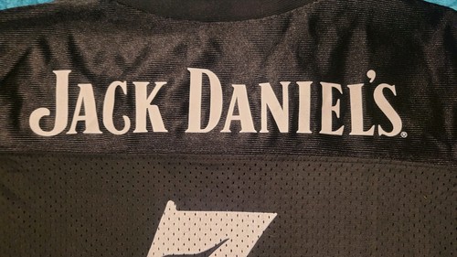 Womens Jack Daniels Football Jersey Medium Black Old No 7 Tennessee Whiskey - Picture 3 of 9