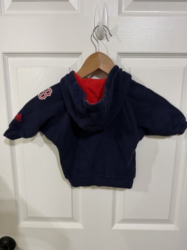 Adidas Boston Red Sox MLB Toddler Blue Hooded Sweatshirt Size 12 Months - Picture 2 of 5