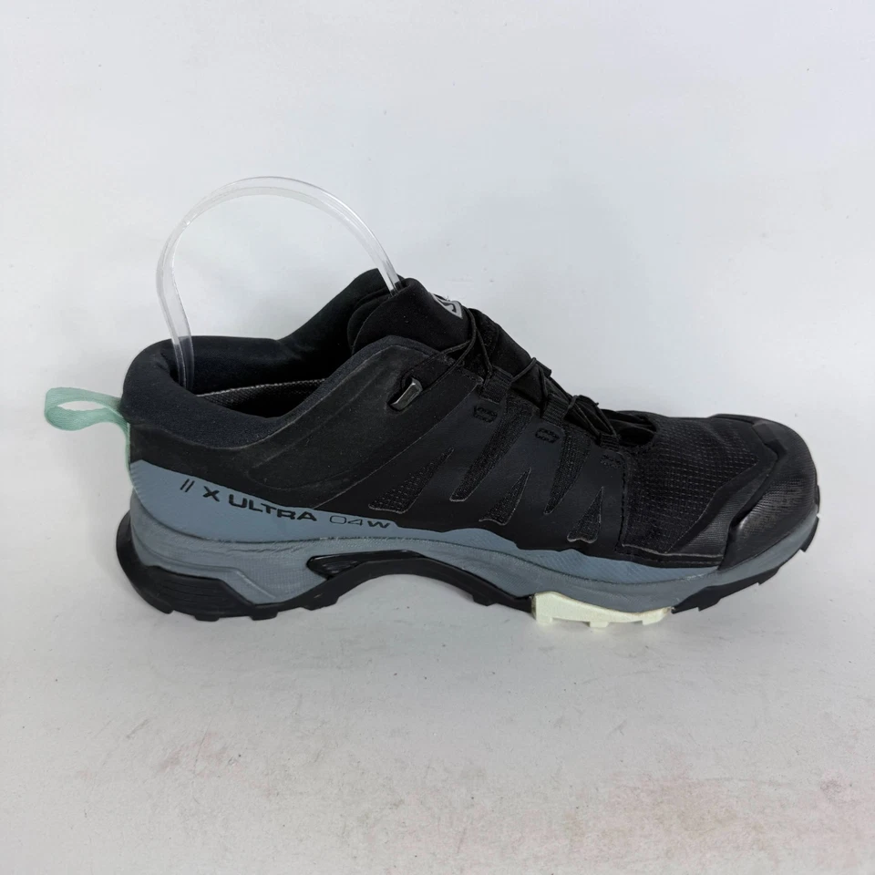Zapatos de senderismo Salomon X Ultra 4 Gore-Tex para mujer 8 negros clima tormentoso parte superior baja Foto 3 de 4