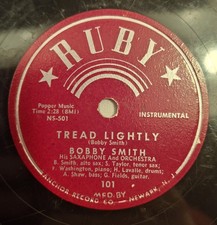 Bobby Smith - Night Watch  / Tread Lightly 101 Jazz Ruby 78 RPM Record