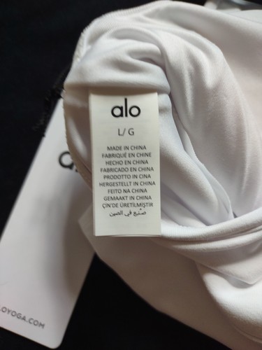 ALO Wild Thing Sports Bra White Size Large Brand New w/Tags Yoga Ruching Tennis - Picture 12 of 20