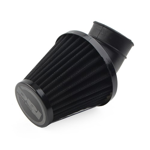 Filtro de admisión de aire limpiador de 42 mm goma curva entrada acero inoxidable malla negro - Imagen 3 de 8