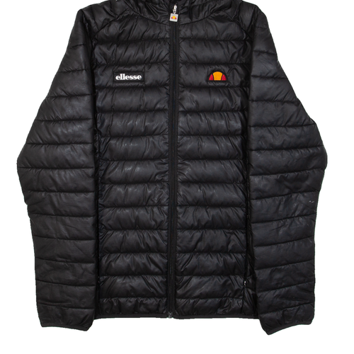 ELLESSE Insulated Womens Puffer Jacket Black Hooded UK 14 - Picture 5 of 6