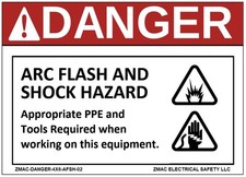 Ten (10) 4"x6" Arc Flash and Shock Hazard Label Sticker Sign AFSH-02