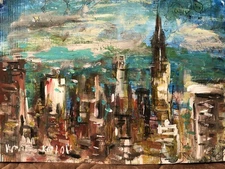 Art.V.Kozlov 5paintings Paper 9”-11” NY