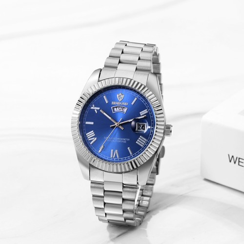 Men's Business Stainless Steel Waterproof Quartz Wrist Watch Luminous With Date - Picture 26 of 37