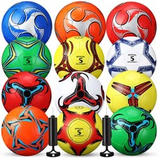 12 Pcs Bulk Soccer Balls with 2 Pump Official Size Deflated Soccer Ball Footb...