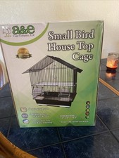 A E Steel Parakeet Cage House Style Black Bird Cage Metal Lightweight AE1209h