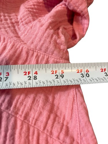 J. Jill Crinkle Gaze Knopfleiste 4X Rosa Langarm 100% Baumwolle Tunika Top - Bild 14 von 16