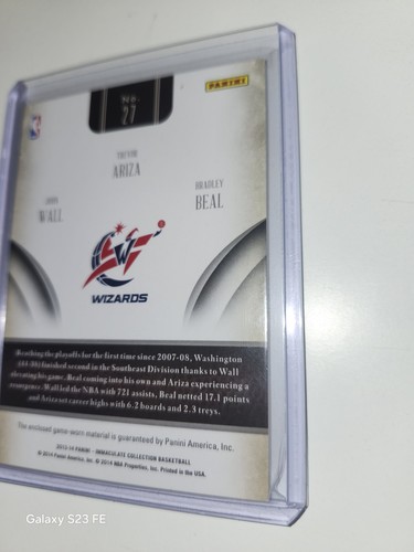 Panini Immaculate Trio 2013-14 - Wizards Triple Parche/49 Beal, Pared, Ariza Casi Nuevo - Imagen 9 de 9
