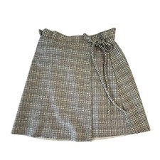 ZARA - NWT Plaid Wrap Skirt - XS - Twist Front Draped - Fall Festival Schoolgirl
