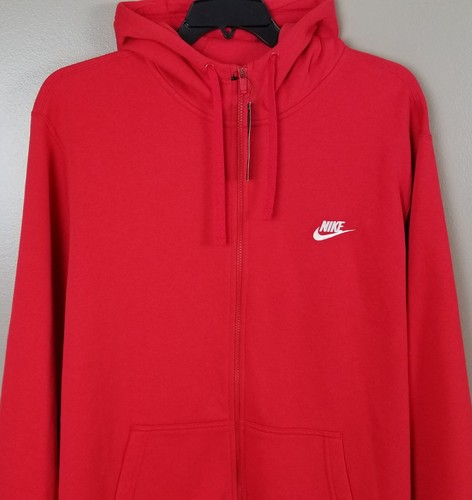 NIKE SWOOSH FLEECE SWEATSUIT HOODIE + PANTS SET OUTFIT RED WHITE NEW (SIZE 3XL) - Picture 3 of 21