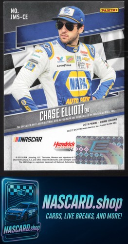 2019 Panini Prime #JMS-CE Chase Elliott Jumbo Material Signatures Firesuit #/5 - Picture 2 of 2