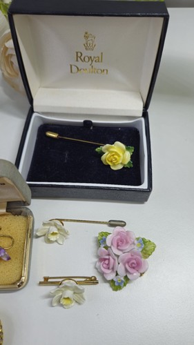 Spille ceramica vintage Coalport Royal Doulton osso fine Cina lotto lavoro x9 - Foto 7 di 13