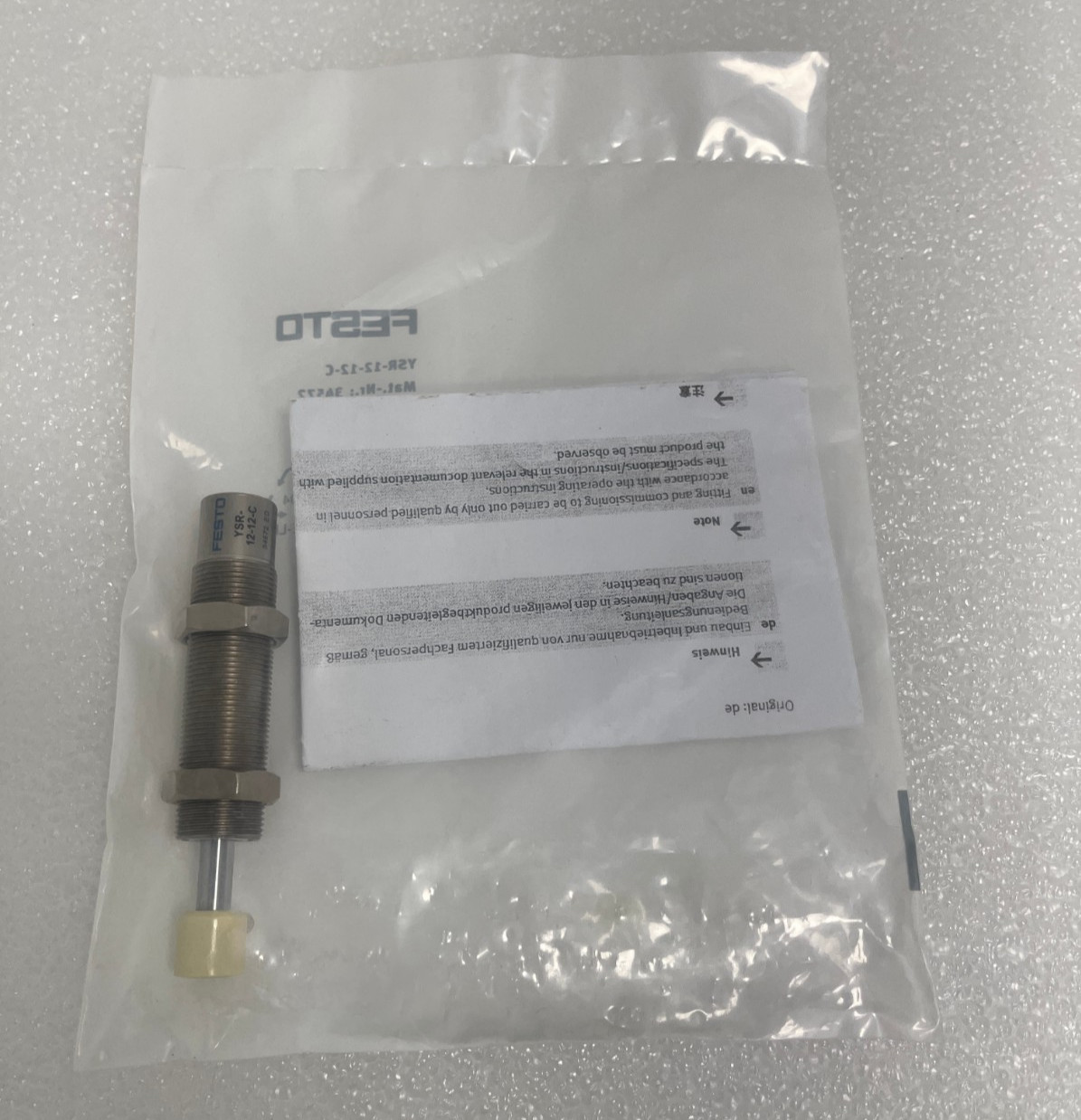 Festo YSR-12-12-C Self-Adjusting Shock Absorber, Stroke 12mm (34572) #US