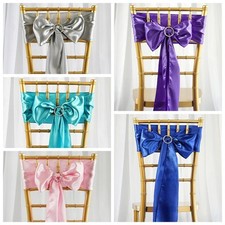125 Satin CHAIR SASHES Bows Ties Wedding Party Reception Decorations Wholesale