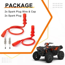 Spark Plug Wire & Cap w/Spark Plug for Polaris 4014007 4013328 4013327 3022553