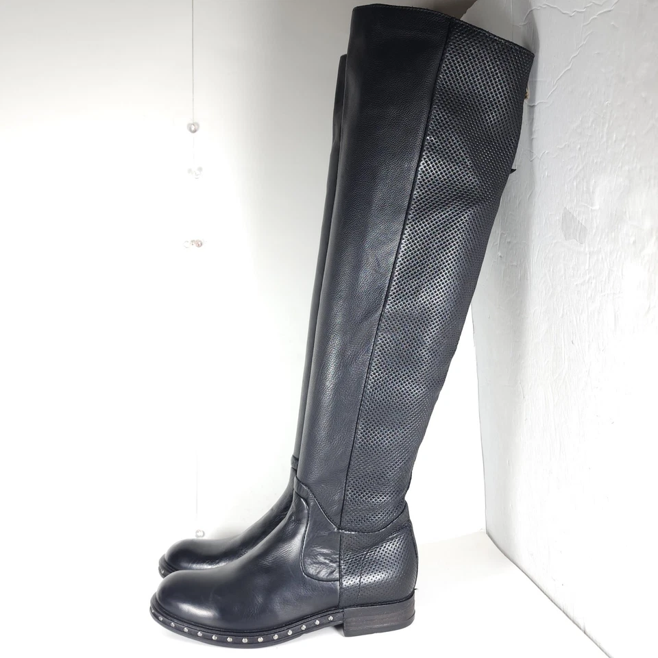 Botas altas por encima de la rodilla A.S.98 para mujer US36 EU6 de cuero suave negro con cremallera Foto 2 de 4