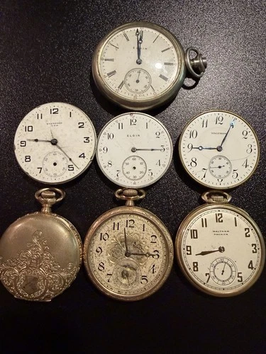 Waltham Elgin New York Standard gold filled antique pocket watch parts