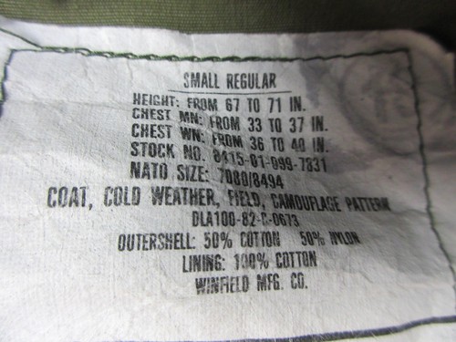 Vintage U.S. Army Field Jacket Mens Small Regular Woodland Camo M-65 Hooded 80s - Picture 4 of 15