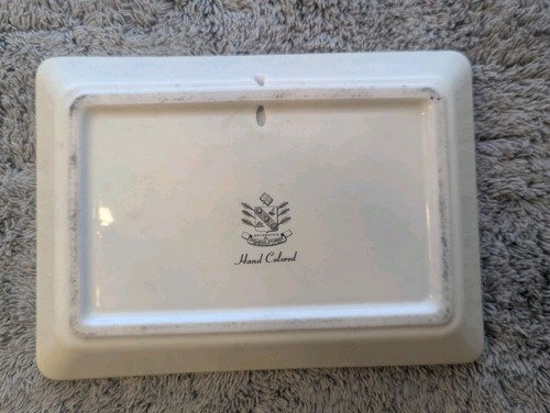 Vintage Delano Studios Hand-Colored 24KT Gold Edge Racehorse Trinket Tray SET... - Picture 9 of 16