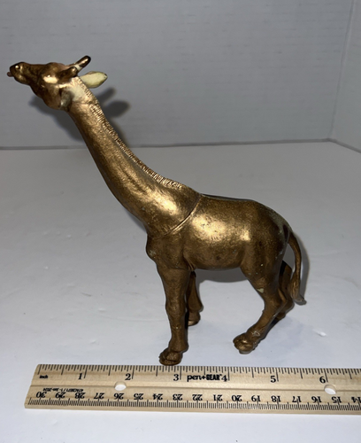 African Safari Animal Bronze Gold Tone Plastic Zoo Animals L3-6”Tall Set of 8 - Picture 14 of 15
