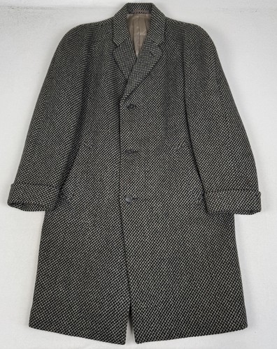 Crombie soprabito tweed lana cappotto lungo tartan fodera a quadri Aberdeen 42"