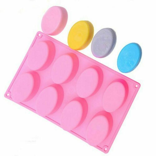 DIY Chocolate Homemade Mold 8-Cavity Oval Mould Shape Tray Soap Silicone Making - Picture 2 of 9