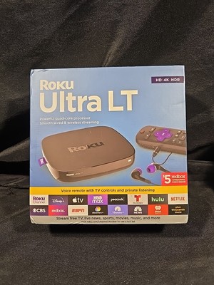 New/Sealed - Roku Ultra LT Streaming Device 4K/HDR/Dolby Vision & Voice Remote